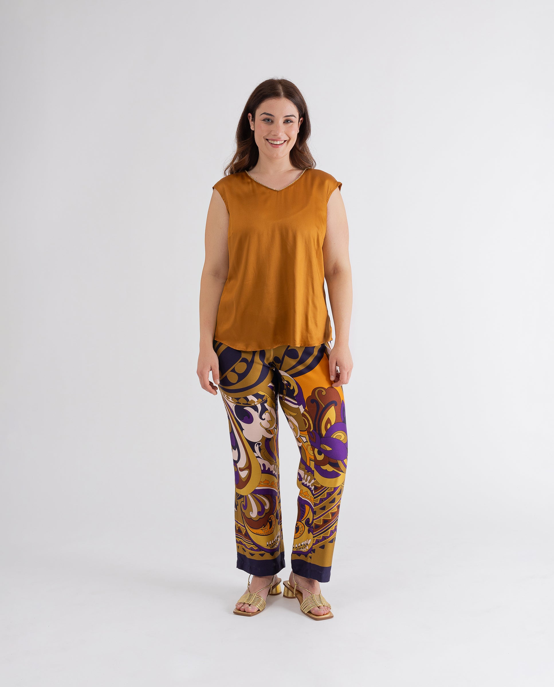 SEVENTIES PRINTED FLUID PANTS, October official store – October®