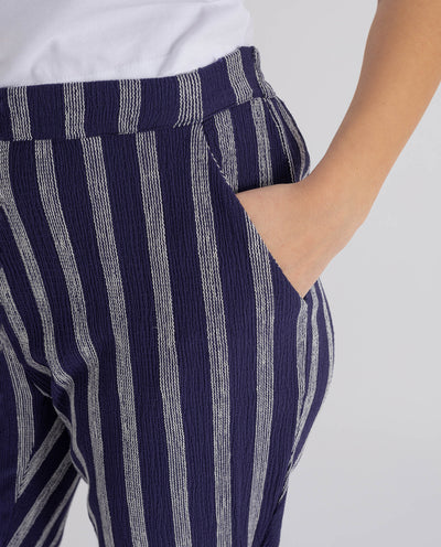 PANTALON RAYAS HILO TINTADO AZUL OSCURO