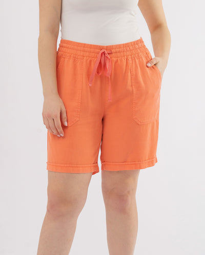 BERMUDA TENCEL TINTE EN PRENDA  NARANJA