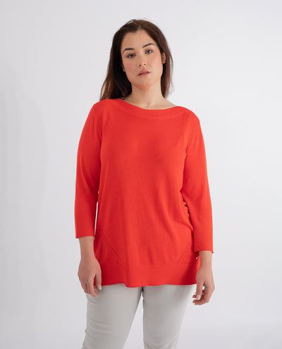 CORAL BOAT NECK SWEATER