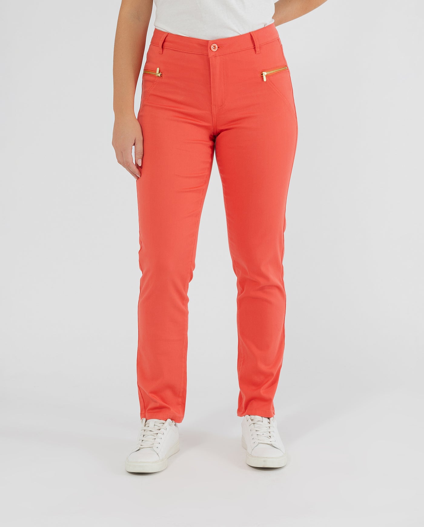 CORAL PUSH UP PANTS WITH ZIPPERS