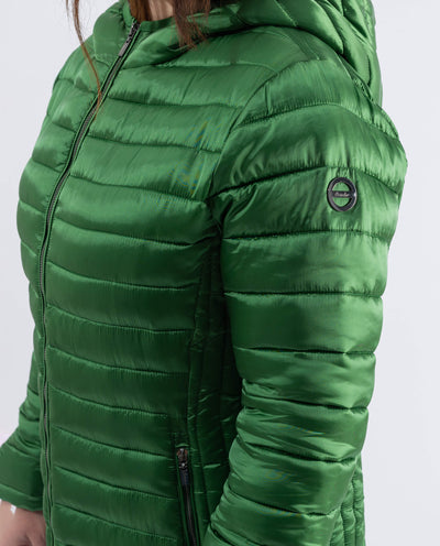 PARKA ENTALLADA CAPUCHA  VERDE