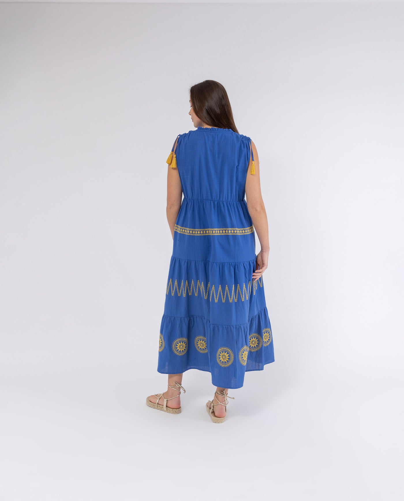 MAXI ABITO TEXTURE BLU COBALTO