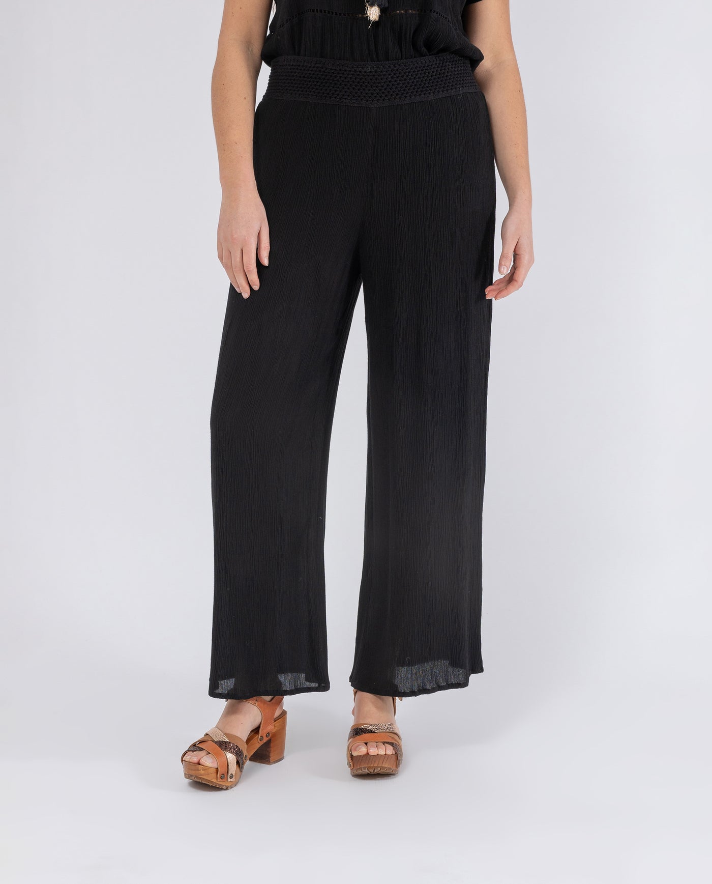 BLACK BAMBULA PALAZZO PANTS