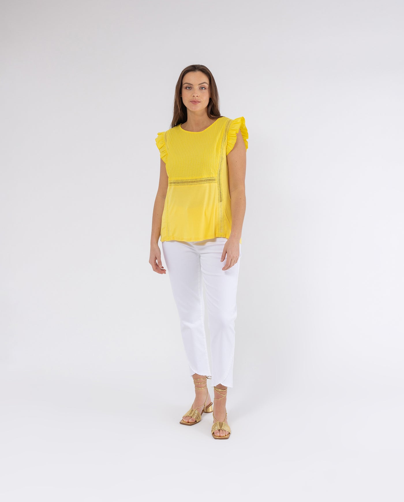 T-SHIRT CON INTERNI GIALLO CHIARO