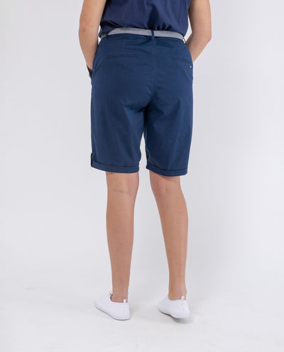 BERMUDA BASIC CON CINTURA BLU NAVY