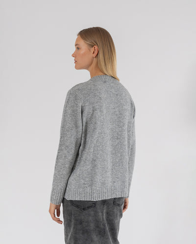 JASPER GREY STUDDED SWEATER ON NECK