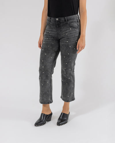 PANTALON VAQUERO CON TACHAS  GRIS