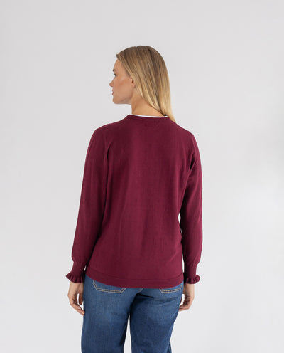 MAROON SHIRT COLLAR SWEATER