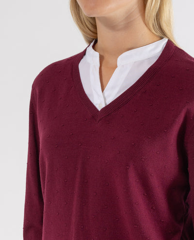 MAROON SHIRT COLLAR SWEATER