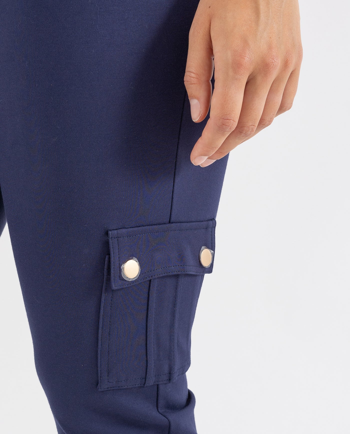 LEGGINGS WITH EVASE LOW AND DARK BLUE PLASTRON POCKETS