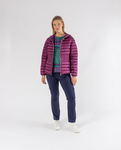 PARKA ENTALLADA CON CAPUCHA MAGENTA