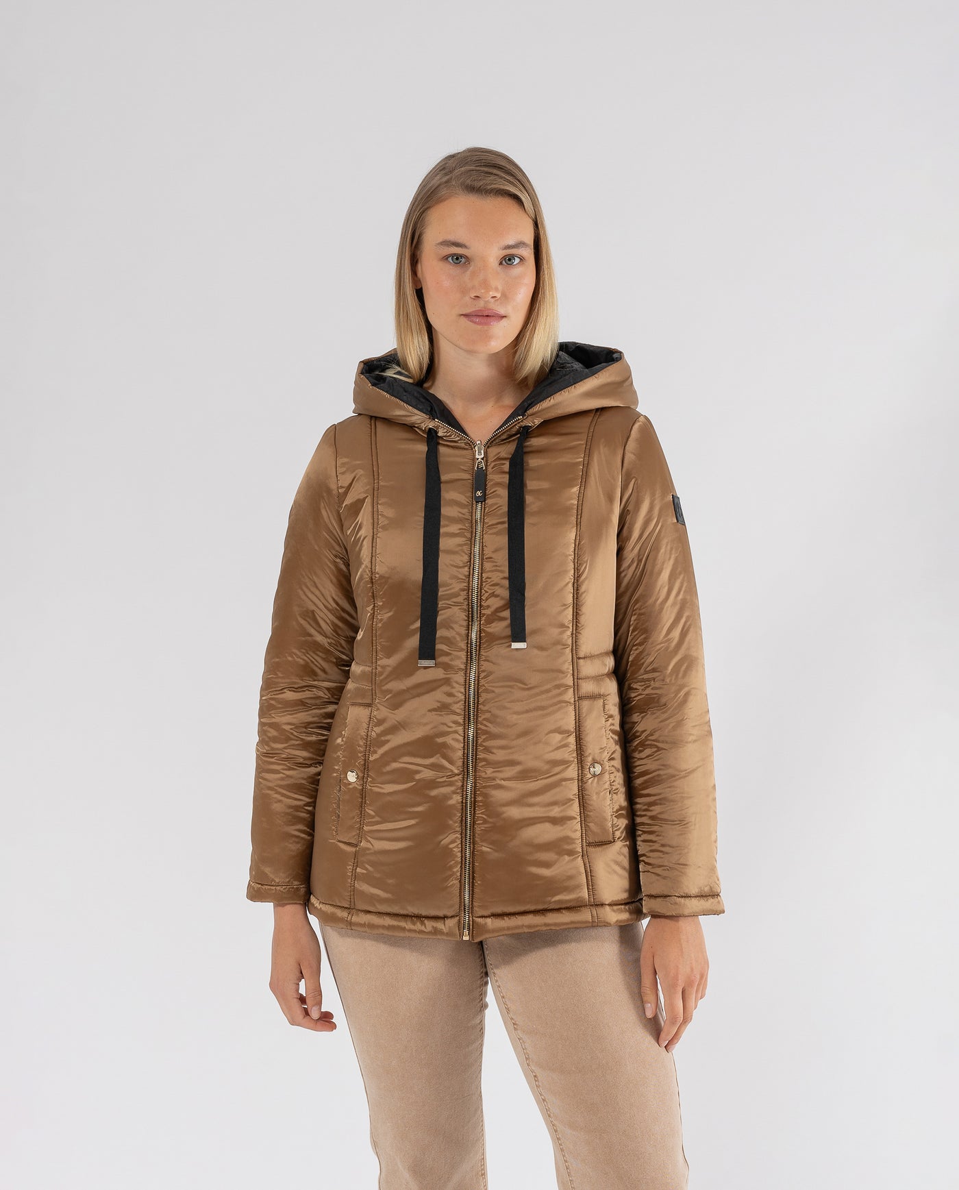 PARKA REVERSIBLE CON CAPUCHA CAMEL