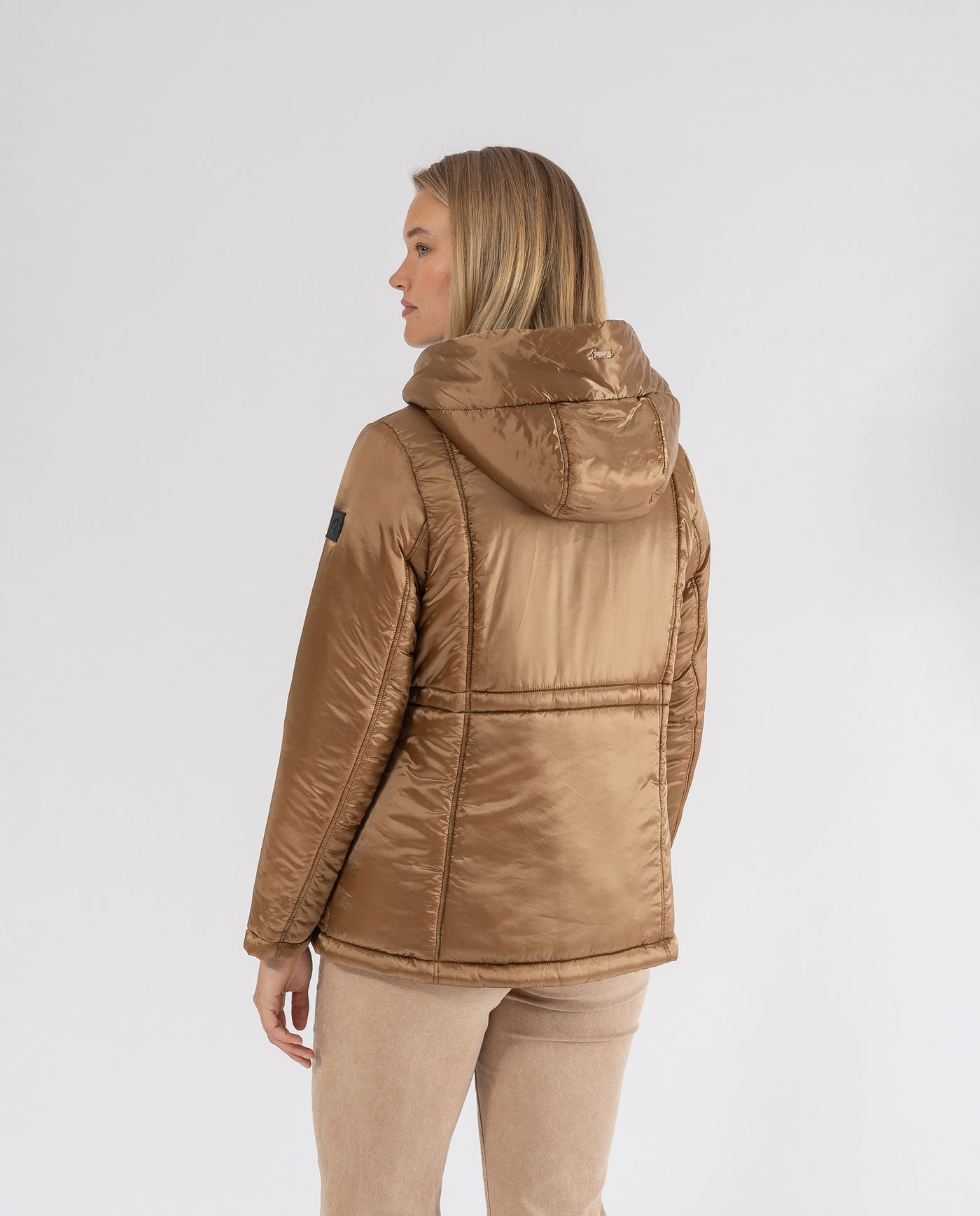 PARKA REVERSIBLE CON CAPUCHA CAMEL