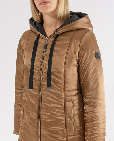 PARKA REVERSIBLE CON CAPUCHA CAMEL