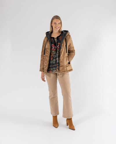 PARKA REVERSIBLE CON CAPUCHA CAMEL