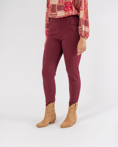 LEGGINGS COLOR EFECTO LAVADO GRANATE