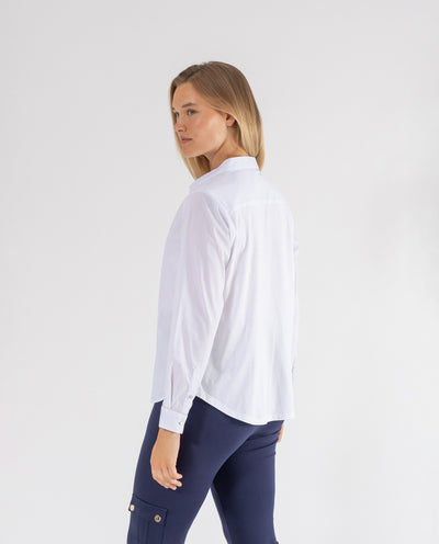 BLUSA POPELIN Y ESPALDA DE PUNTO BLANCO