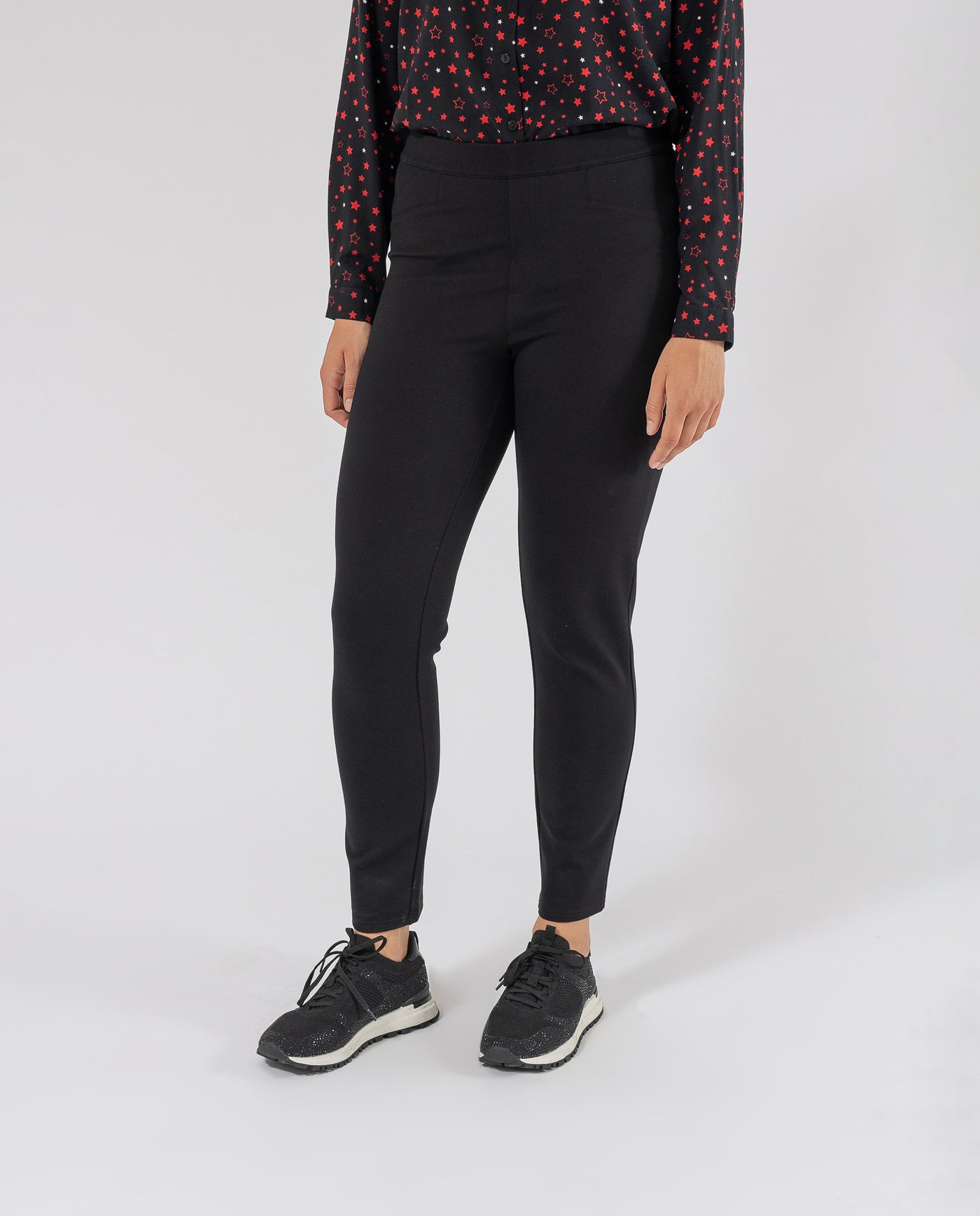 BLACK PUSH UP FIVE POCKET LEGGINGS