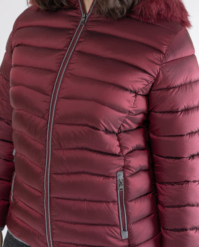 PARKA CON TUBO A CONTRASTO ROSSO