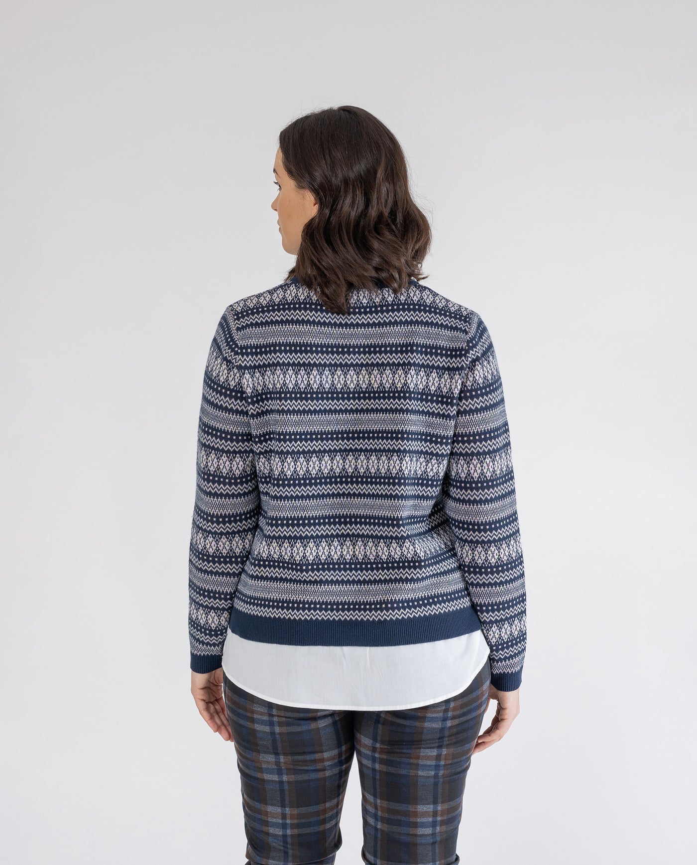 DARK BLUE JACQUARD DOG SWEATER