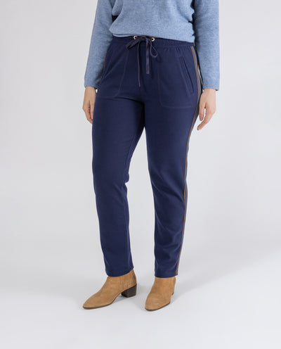 PANTALONI JOGGER BLU SCURO CON NASTRO LATERALE