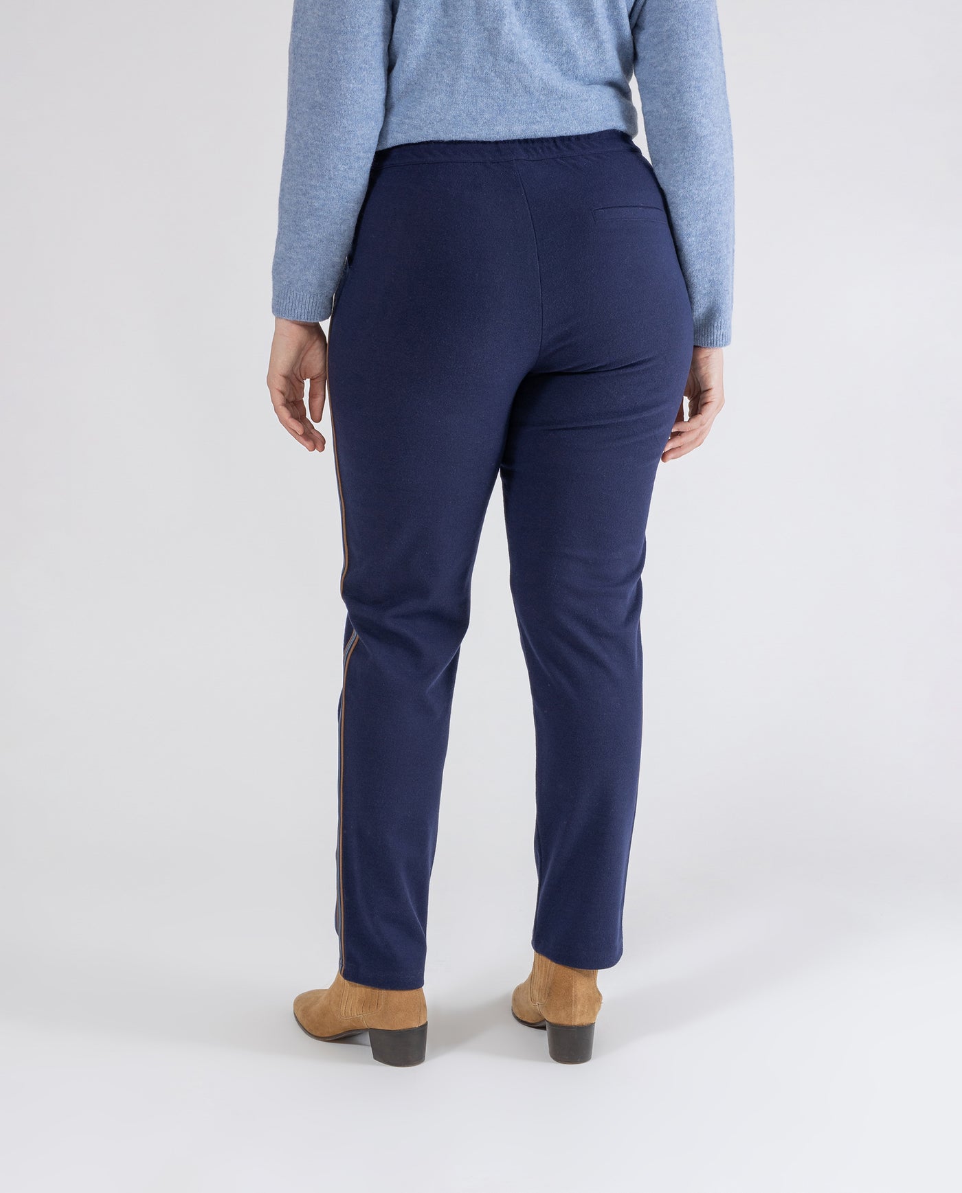 PANTALONI JOGGER BLU SCURO CON NASTRO LATERALE