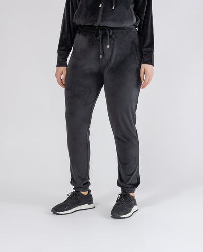 PANTALON JOGGER TERCIOPELO LETRAS NEGRO