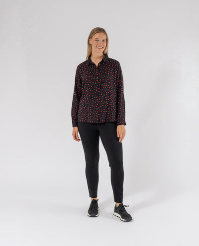 BLACK STAR PRINT BLOUSE