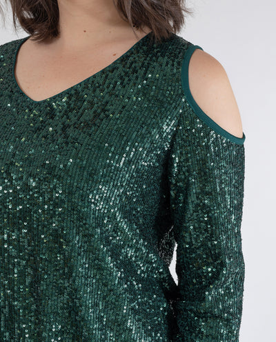 BLUSA DE LENTEJUELAS VERDE