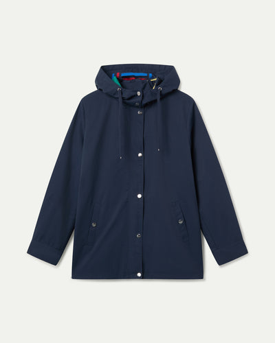 PARKA MANGA LARGA CON CAPUCHA DESMONTABLE  AZUL OSCURO