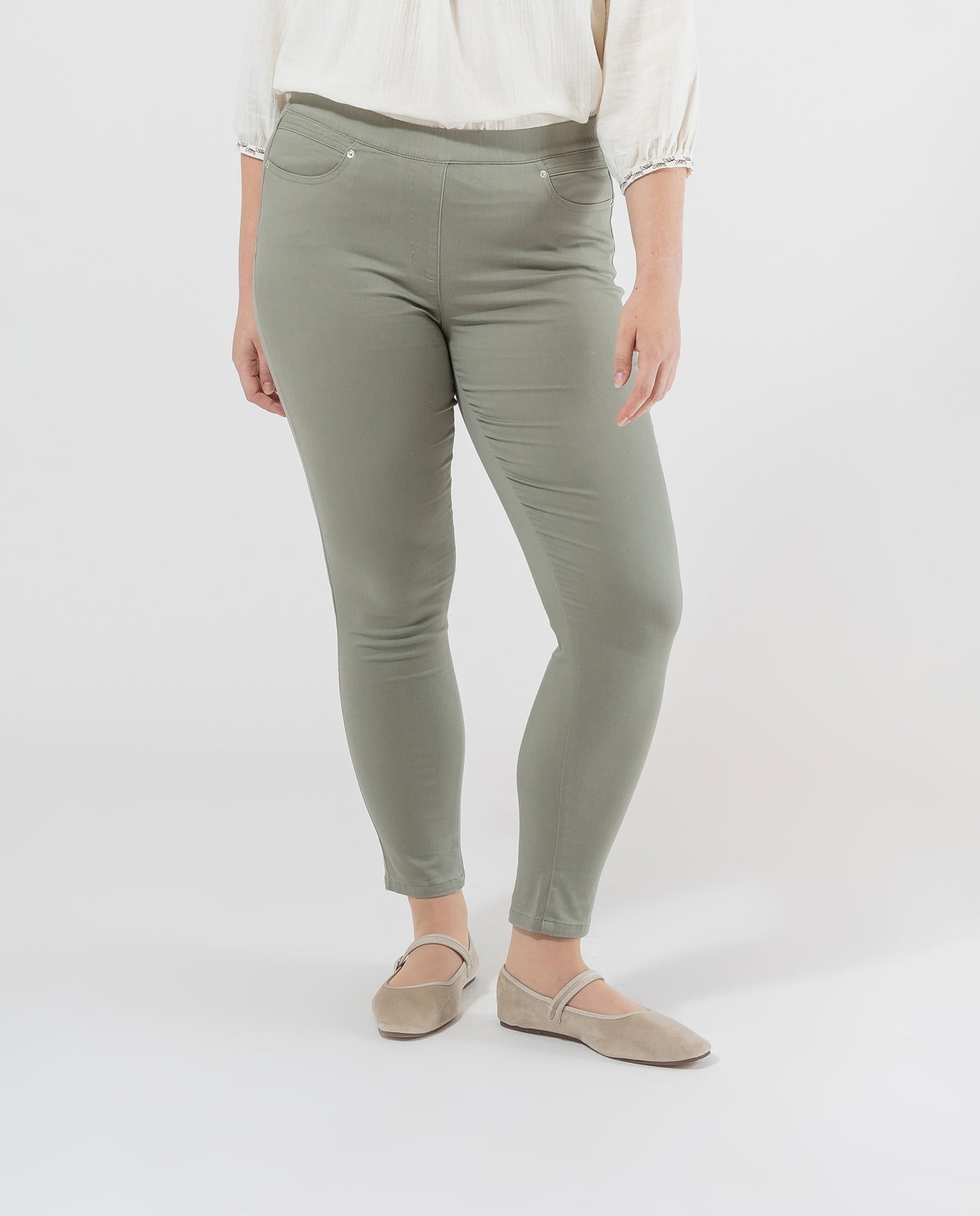 LEGGINGS WITH ELASTIC WAIST KHAKI