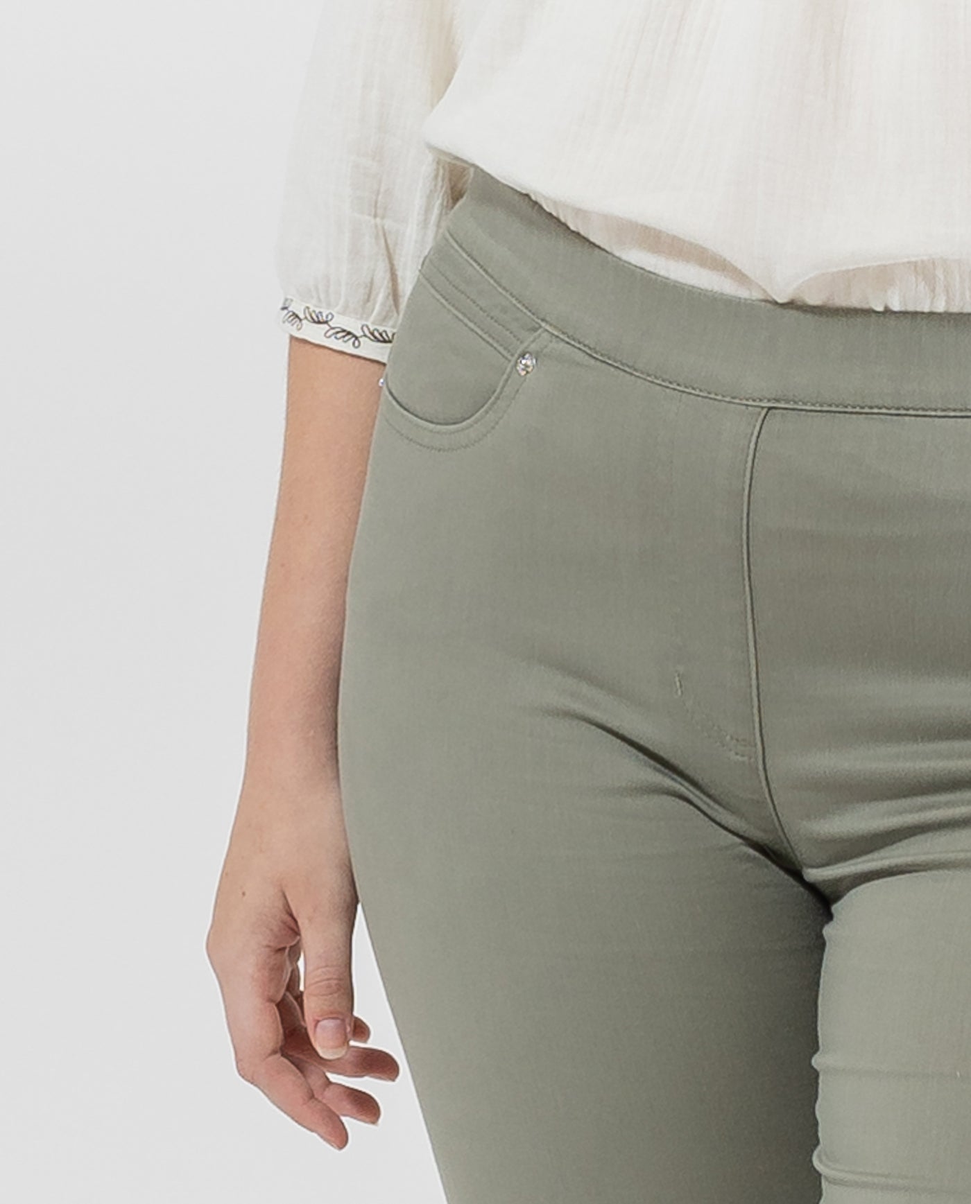 LEGGINGS WITH ELASTIC WAIST KHAKI