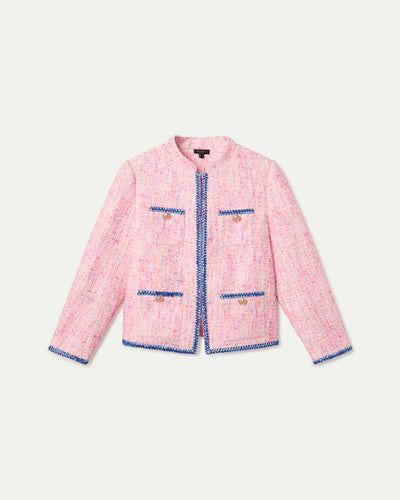 CHAQUETA CORTA BOLSILLOS DE PLASTRON  ROSA