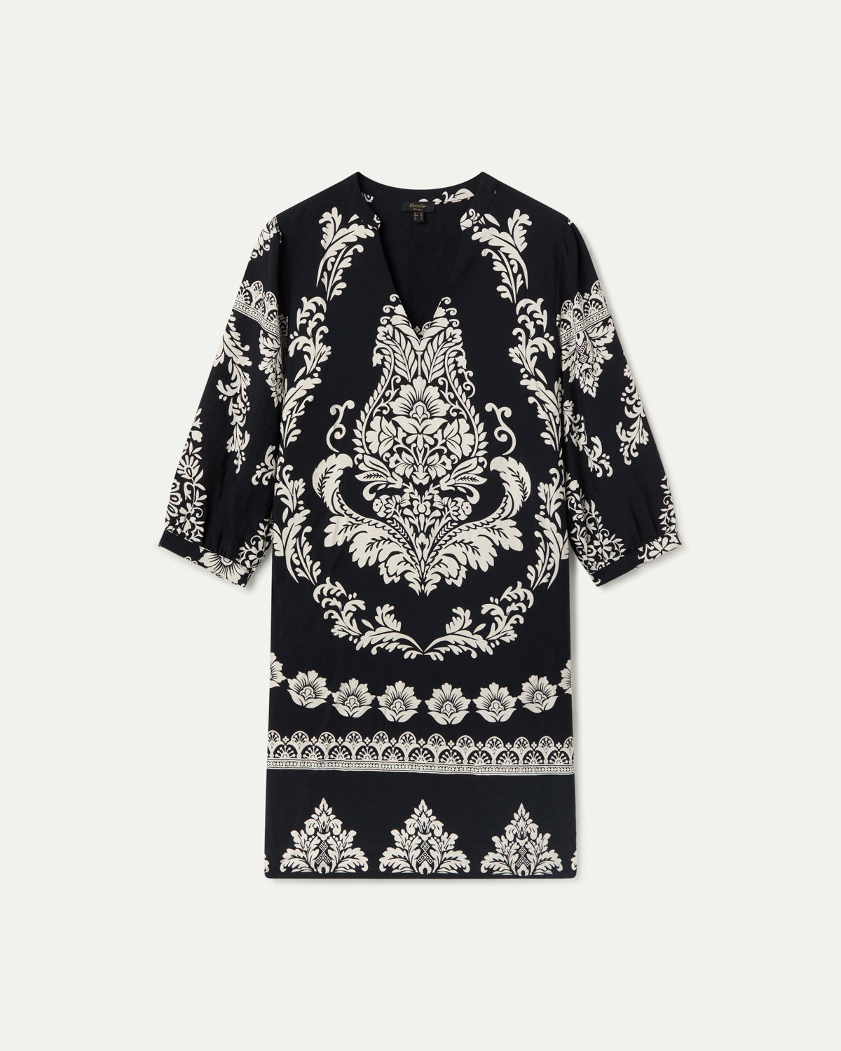 BLACK POSITIONAL PRINT DRESS