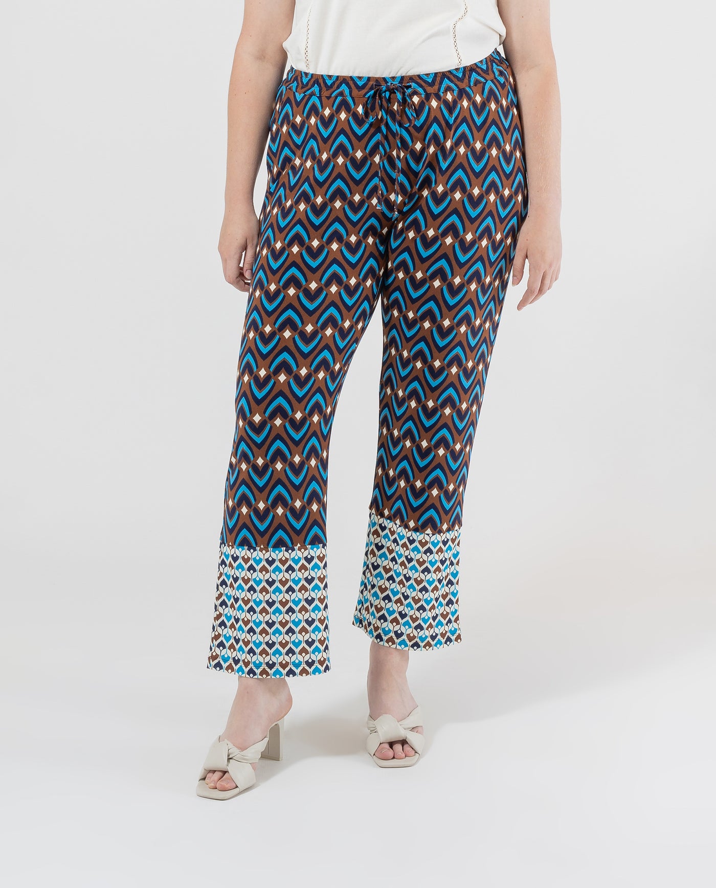 PANTALON ESTAMPADO GEOMETRICO  AZUL