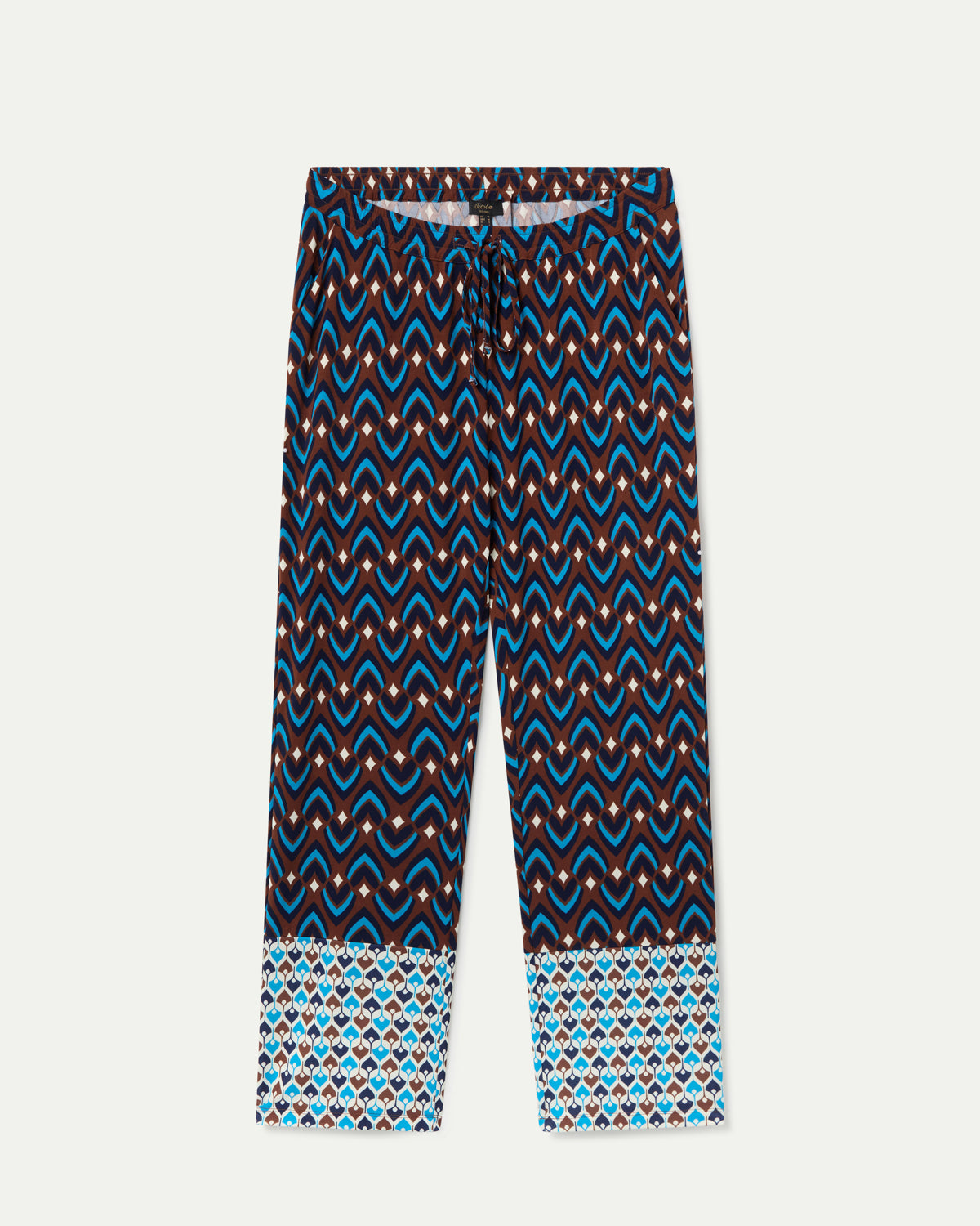 BLUE GEOMETRIC PRINTED PANTS