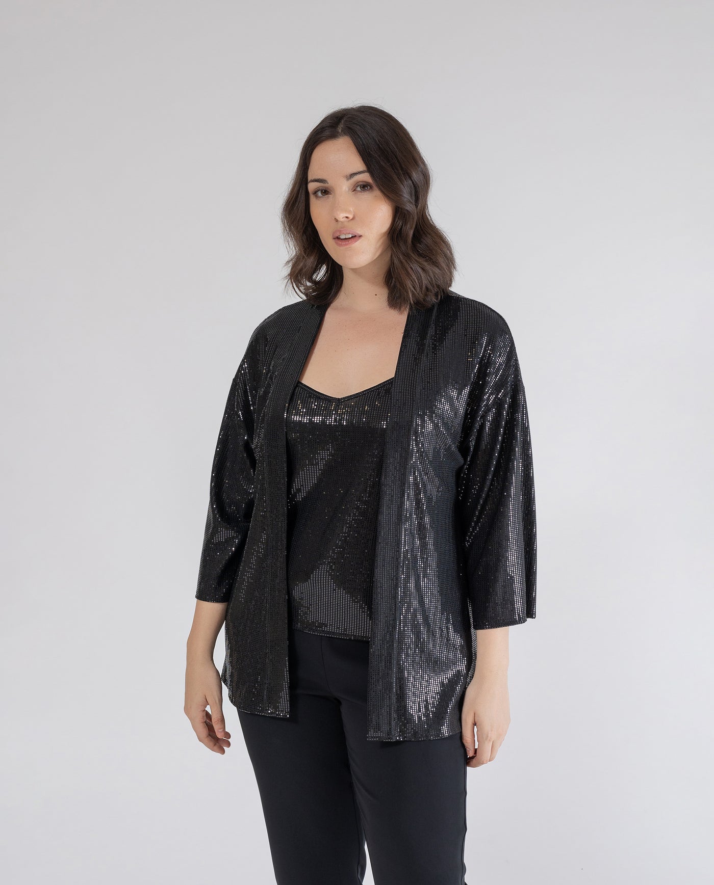 KIMONO LENTEJUELAS NEGRO NEGRO